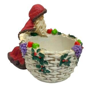 Vintage Potpourri Press Resin Santa Candy Dish with "Friends" Decor 1994